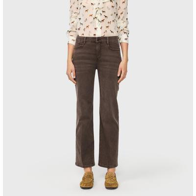 Bootcut-Jeans MAC "LAURA", Damen, Gr. 42, Länge 30, braun stone, Denim/Jeans, Obermaterial: 97% Baumwolle, 3% Elasthan, flare fit lang, Jeans, Figurformende Denim-Qualität