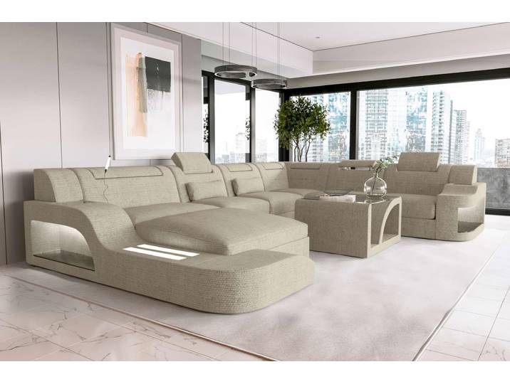 XXL Wohnlandschaft Palermo Stoffsofa