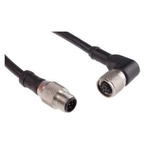 RS PRO M12 male-M12 Female Angled,8W, 8 Core 2m (8771208)