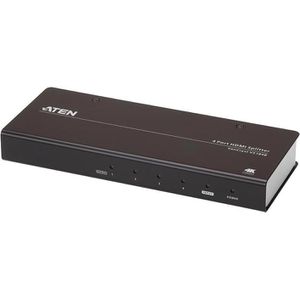 Aten HDMI-Splitter VS184B, 1 In 4 Out, HDMI 2.0, HDCP 2.2, HDR, aus Metall, 60 Hz, 4K UHD