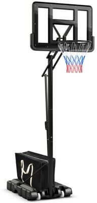 Costway Portable Basketball Hoop with 4.6 to 10 Feet 10-Level Height Adjustable