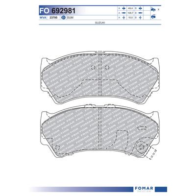 FOMAR FRICTION Bremsbelagsatz, Scheibenbremse FO 692981 für Suzuki