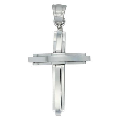Kreuzanhänger AKZENT "Velori, hautverträglich", silber (silberfarbig), Schmuckanhänger, Damen, Edelstahl