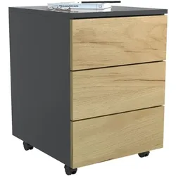 VCM Rollcontainer »Dalosa« 3 klassische Schubladen 45 cm tief braun, 39x55x45 cm