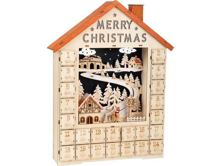 Houten Adventskalender Merry Christmas