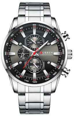Friendly Fresh Finds Luxury Quartz Mens Watch Waterproof Sport Wrist Watch silver Black