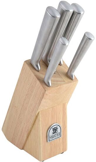 Sabatier Five Piece Knife Set With Wooden Storage Block