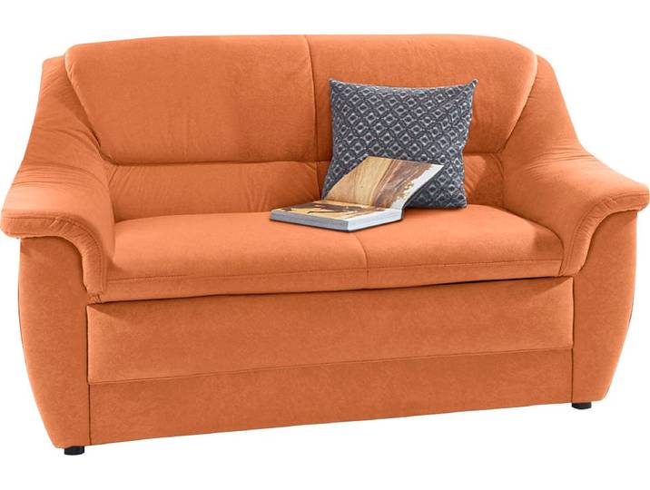 2-Sitzer DOMO COLLECTION Lale formschönes und komfortables Sofa, zeitlos und elegant , orange (terrakotta), B:148cm H:88cm T:93cm, Struktur (100% Polyester);Microfaser PRIMABELLE (100% Polyester);Struktur grob (85% Polyester, 15% Polyacryl), Sofas, 2-Sitzer, optimal für kleinere Räume