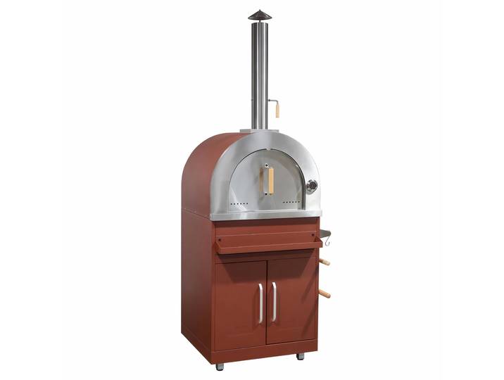 Oviala - Meuble four à pizza de cuisine extérieur en acier