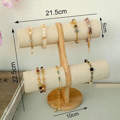 Uplift Essentials Layer Wood Jewelry Rack Bracelet & Watch Display Organizer 2 Layer
