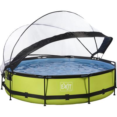 Framepool EXIT "inkl. multifunktionaler Abdeckung", grün, H:76cm Ø:360cm, Schwimmbecken, ØxH: 360x76 cm, mit Filterpumpe & Filterkartusche