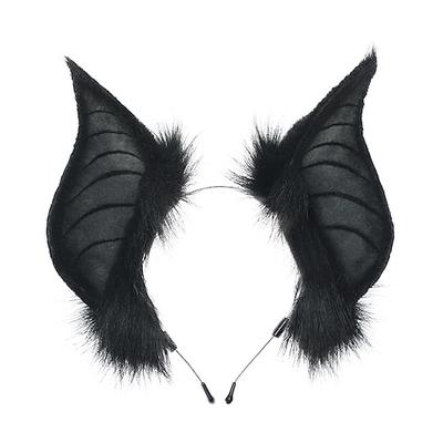 Katzen Fledermaus Kunstpelz Ohren Stirnbänder süße Halloween Kostüm Cosplays Kostüm handgemachte Tier pelzigen Ohren Haar Reifen Frauen
