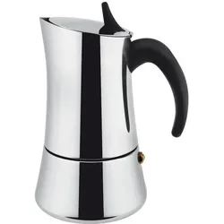 Ilsa Ilsaa Espresso-Kaffeemaschine Elly 9 Tassen für, Espressokocher, Silber, Schwarz