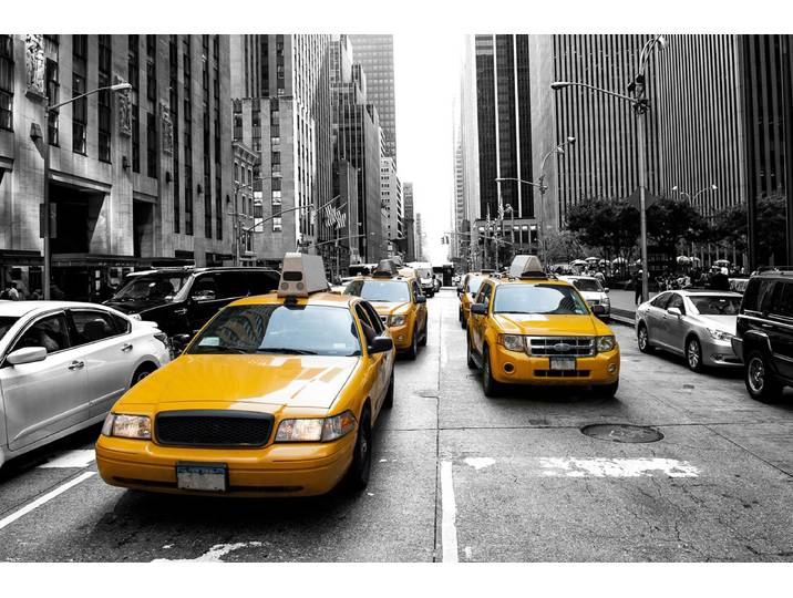 Fototapete PAPERMOON New Yorker Taxis , bunt, B:2,5m L:1,86m, Vlies, Tapeten, Fototapete
