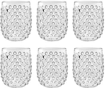 Abode Homewares Hobnail Acrylic Stemless Wine Glass - 15 oz - Set of 6
