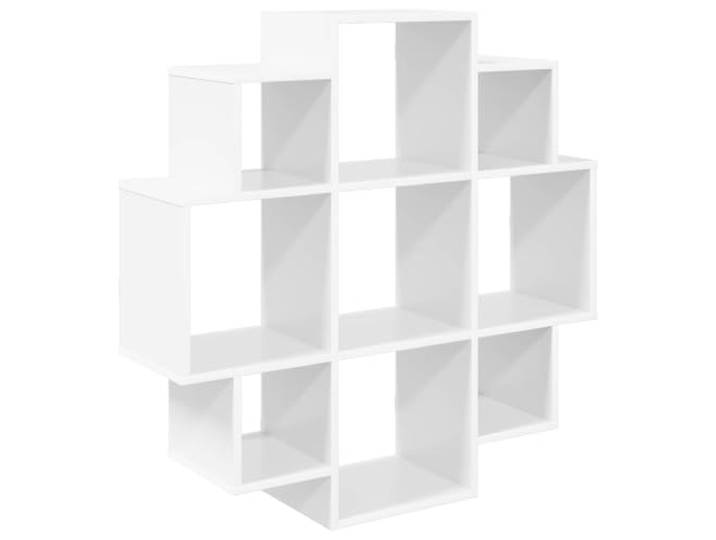 HAQWRDQSG Wandregal Weiß 90x25x90 cm Hängeregal mit 9 Fächern Holzwerkstoff Praktisches Wandboard mit 9 Fächern für Wohnzimmer und Schlafzimmer. Bietet bis zu 30 kg Belastbarkeit auf kompaktem Raum.