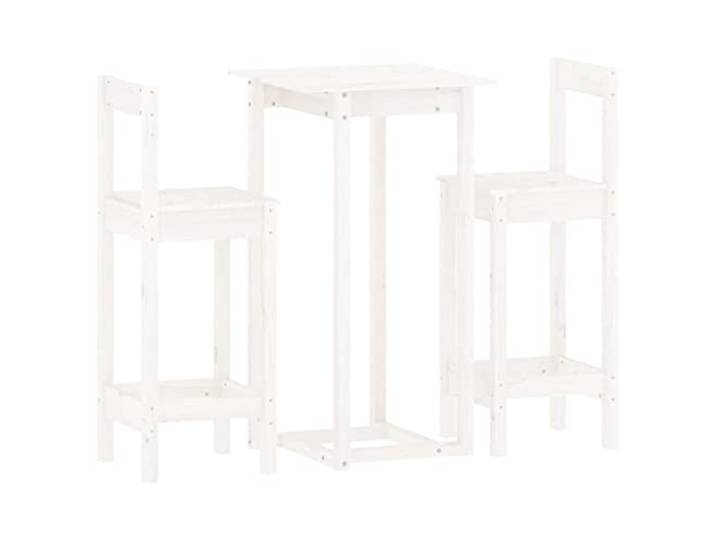 vidaXL 3-TLG. Bar-Set Weiß Massivholz Kiefer