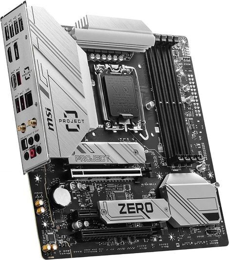 MSI B760M Project Zero Intel B760 LGA 1700 Back-Connect Wi-Fi 6E DDR5 Micro-ATX Motherboard
