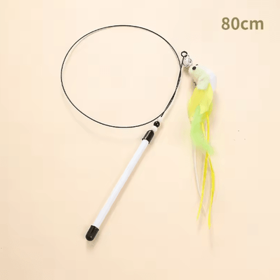 Inspire Picks Telescopic Bird Feather Cat Teaser Wand With Bell For Interactive Play love Heart