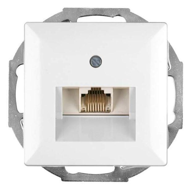 Abex Gniazdo RJ45 komputerowe pojedyncze nieekranowane 6Cat biały (GTP-10P 6 BIALY RJ45)