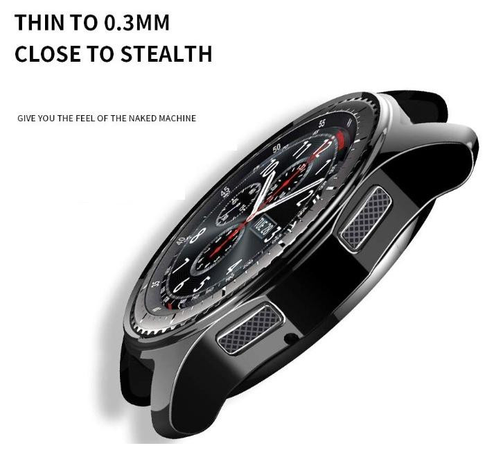 DrPhone AC4 TPU Case Bescherm Cover voor Galaxy Watch 4 42mm Classic - Zwart