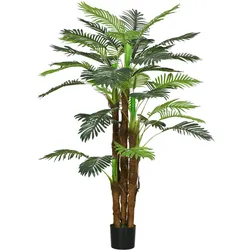 KÜNSTLICHE Pflanzen, Kunst Palme, 160 cm Kunstpflanze mit 36 Zweige Grün