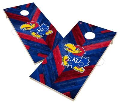 Skip's Garage Kansas Jayhawks Cornhole Board Set