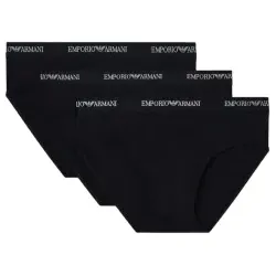 Emporio Armani für Herren. EM000258_AF14132 3er-Set schwarzer Stretch-Slips aus Strick (XXL), Heimtextilien, Baumwolle