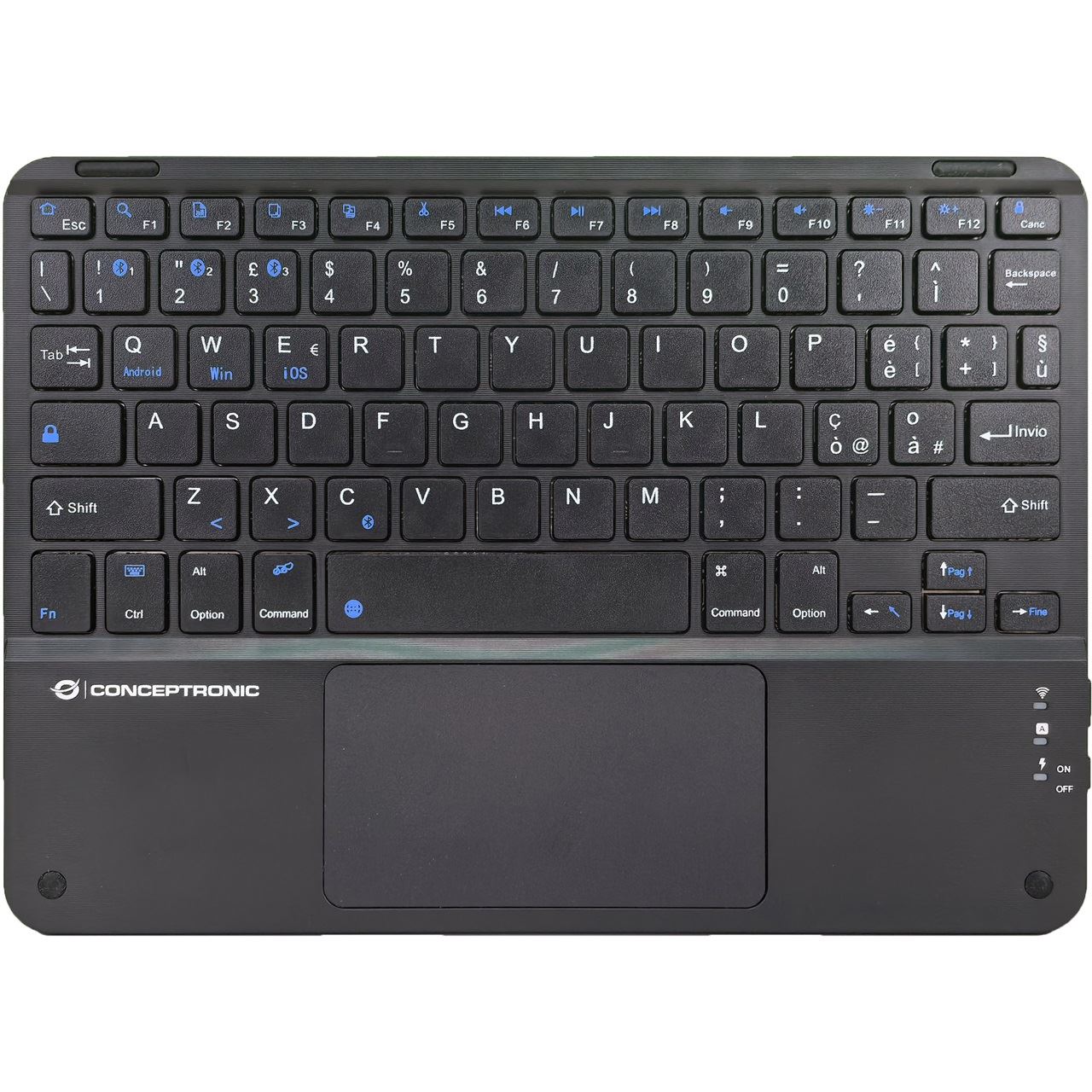 Conceptronic Wireless Tastatur, Layout italien. 10" schwarz
