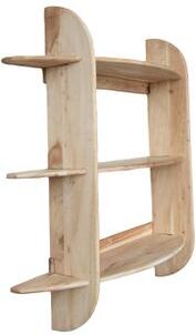 Storied Home "Acacia Wood Wall Shelf with 3 Shelves, Natural - 39.3""L x 8.8""W x 39.3""H"