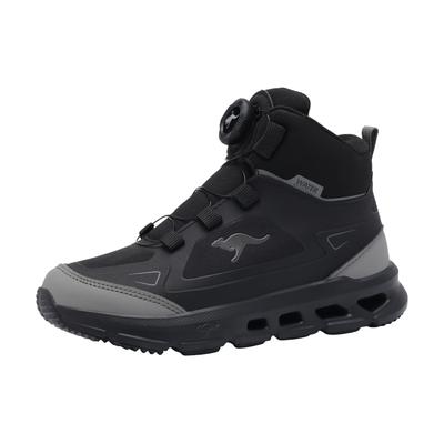 Sneaker KANGAROOS "K-CLD Krass Mid FX", Mädchen, Gr. 31, wärmend, dk navy, lime, Synthetik, Schuhe Sneaker, Wasserabweisend,Drehverschluss,Winterschuhe, Schnürboots,Sneakerboots