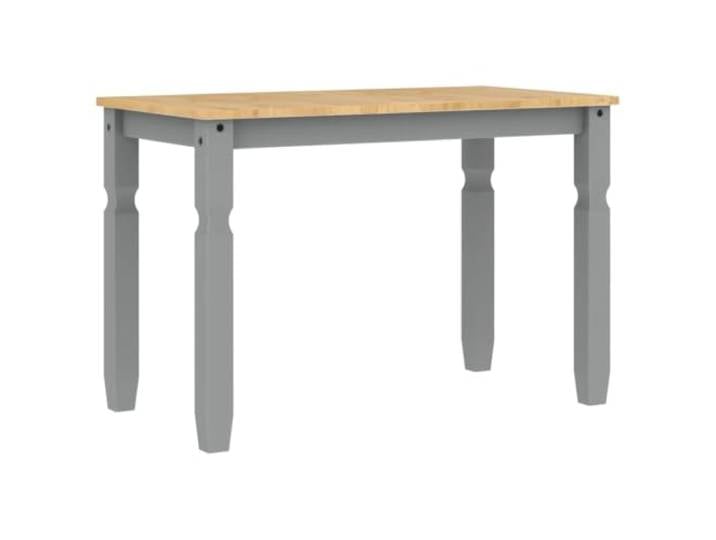 HAQWRDQSG Esstisch Corona Grau 112x60x75 cm Massivholz Kiefer Kompakter Speisetisch für Küche und Esszimmer im rustikalen Landhausstil mit robuster Oberfläche aus echtem Holz.