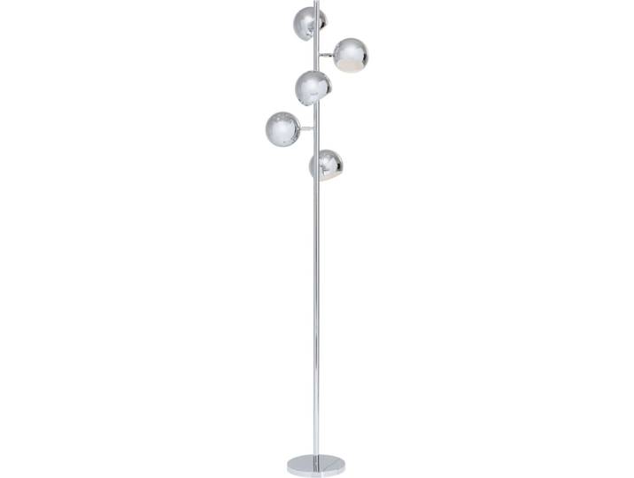 Lampadaire 5 abat-jours en acier chromé h200