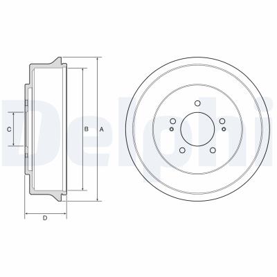 DELPHI Bremstrommel BF585 für HYUNDAI