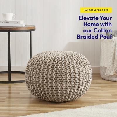 Sweet Home Collection Round Pouf Foot Stool Ottoman
