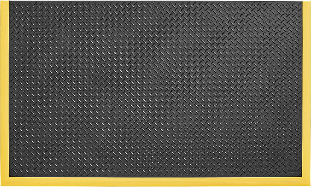 Anti-Ermüdungsmatte Diamond Flex™ Nitrile, 1630 x 970 mm, mit 3 gelben Kantenleisten, schwarz / gelb NOTRAX