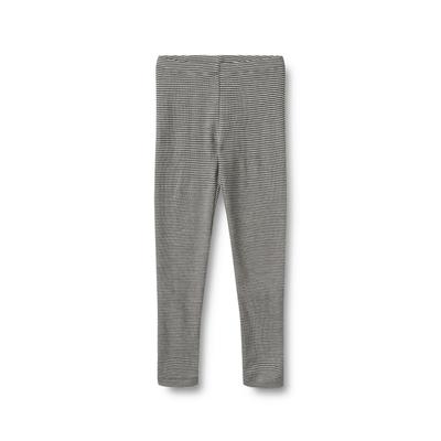 Leggings WHEAT "WHEAT Wool Leggings Agi", Mädchen, Gr. 110, Normalgrößen, schwarz-weiß (navy stripe), 100% Wolle, unifarben, normal, Hosen Leggings
