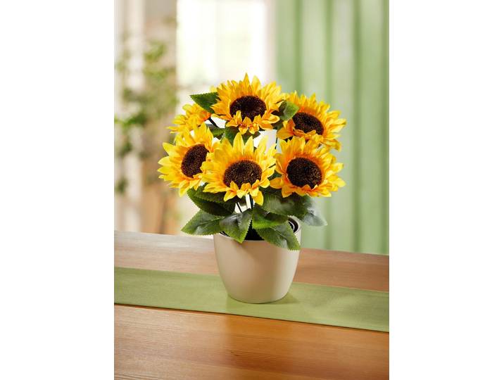 Sonnenblumen-Gesteck, Gelb-Grün
