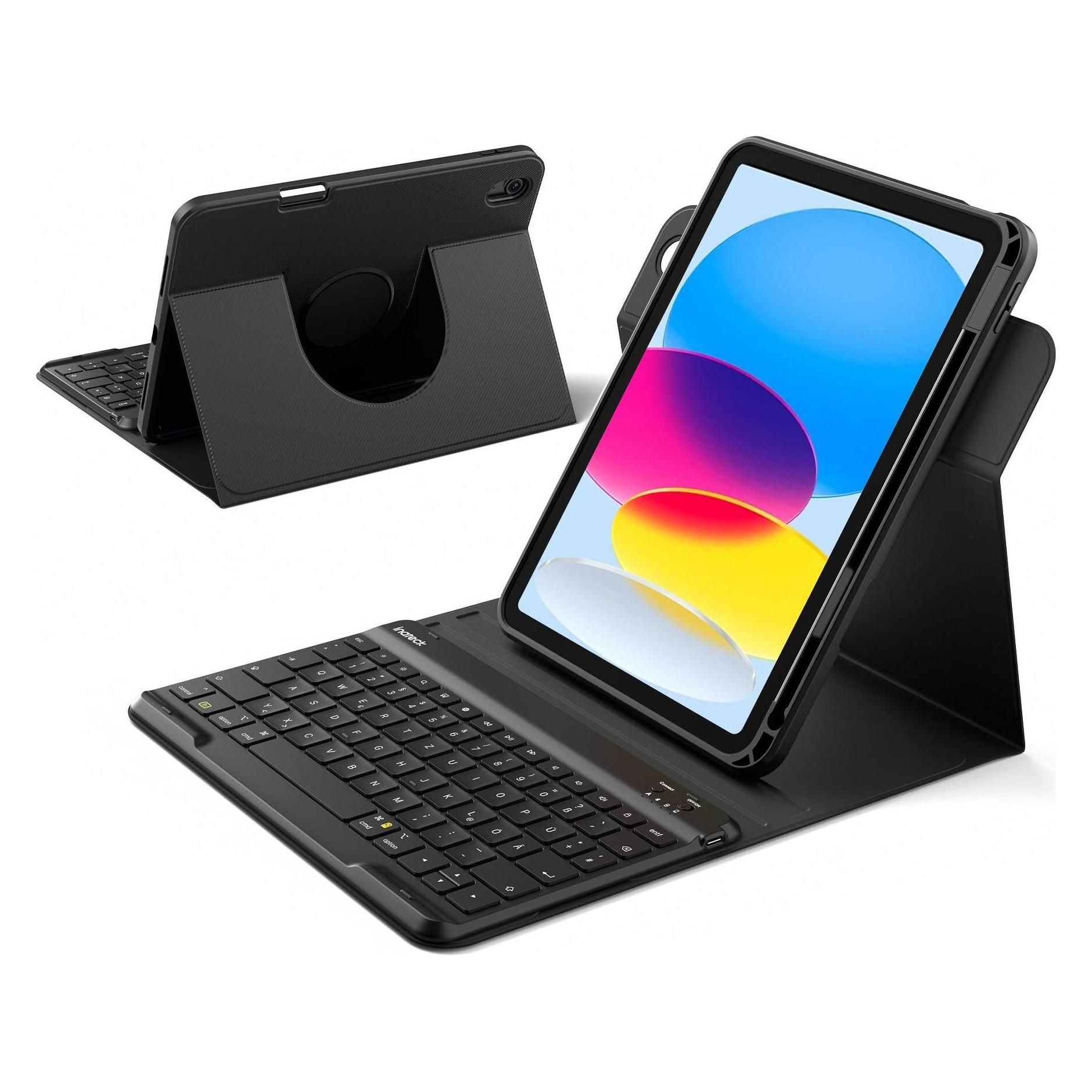 Inateck KB004 black 360° Bluetooth-Tastatur-Hülle für iPad (DE) (KB004_BLACK)