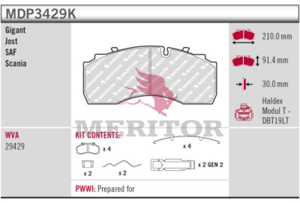 Bremsbelagsatz MERITOR MDP3429K