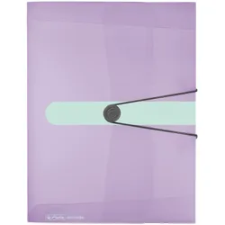 herlitz Sammelbox A4 PP transparent flieder Rückenbreite 4cm, Rückenetikett