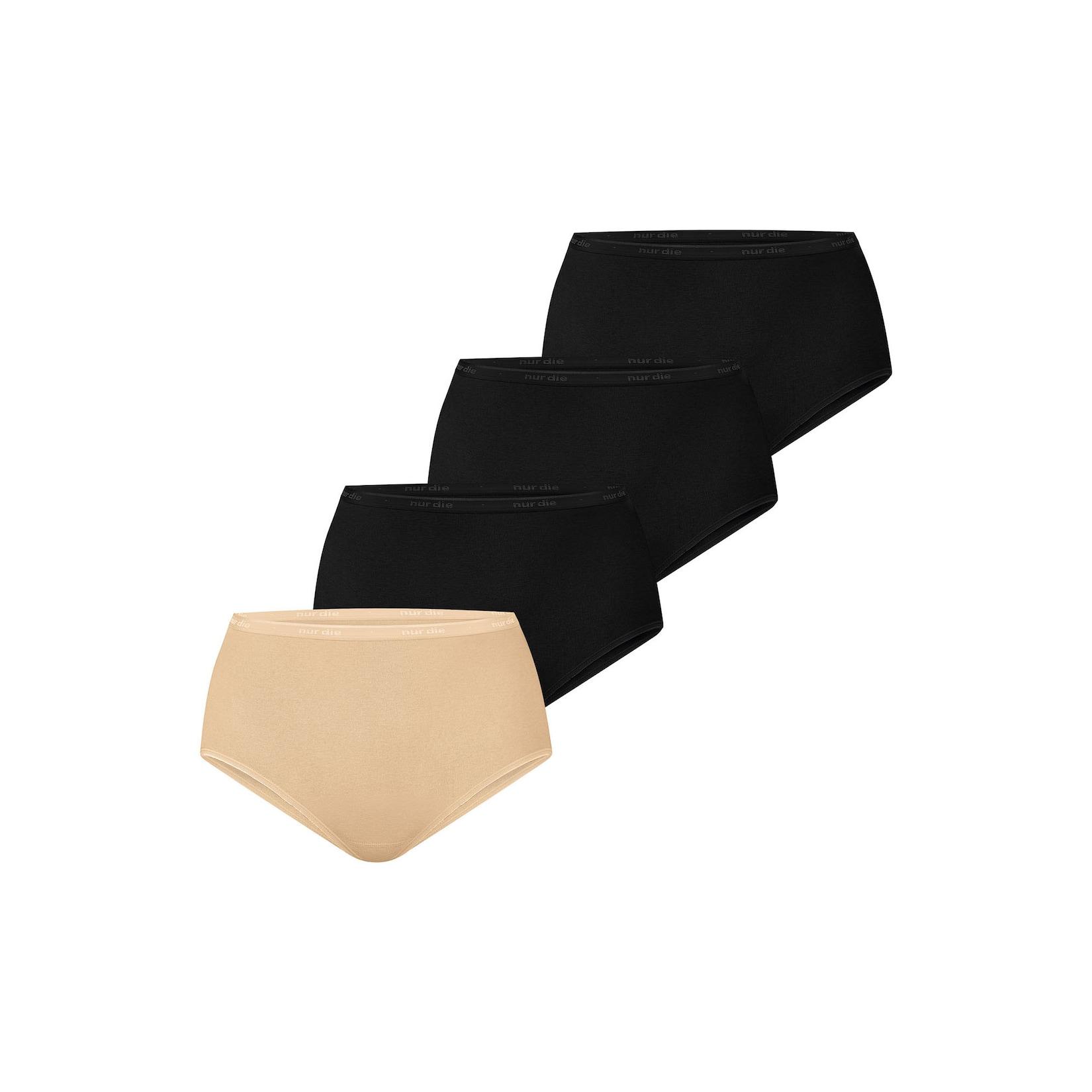 NUR DIE Damen Taillenslip Bio-Baumwolle GOTS-zertifiziert 4er Pack