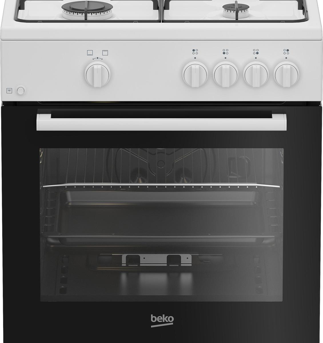 Beko FBG62000WL, Freistehender Herd, Weiß, Drehregler, Gaskochfeld, 4 Zone(n), LPG