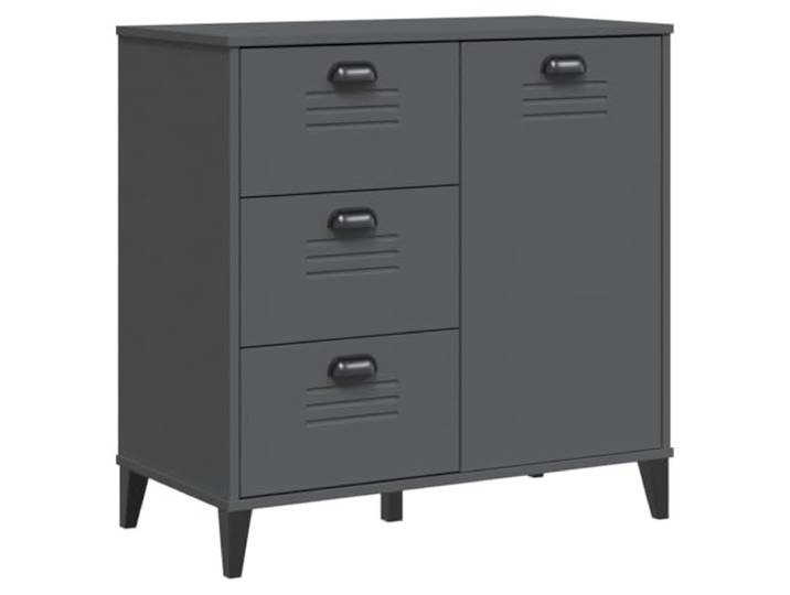LASWWQMRF Sideboard VIKEN Anthrazit 80x40x80 cm Kommode Vielseitige Flurschrank Anrichte für Wohnzimmer und Flur mit 3 Schubladen sowie Tür im Industrie Design.