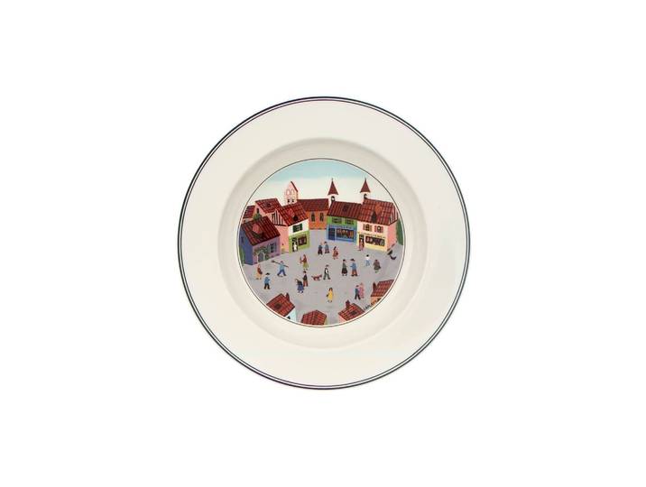 Suppenteller VILLEROY & BOCH Suppenteller Dorf Design Naif ø 21 cm bunt , bunt, Speiseteller, Suppenteller