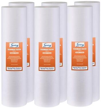 "iSpring FP25BX6 20"" 5 Micron Sediment Cartridges, 6-Pack"