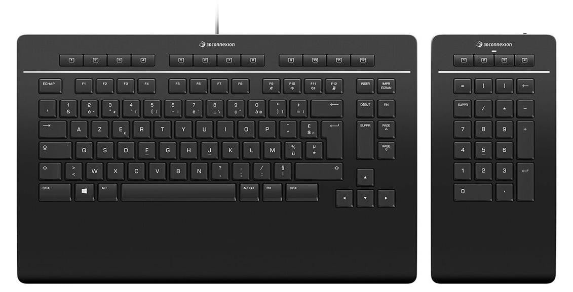 3Dconnexion Keyboard Pro met numeriek toetsenblok, Franse AZERTY-lay-out