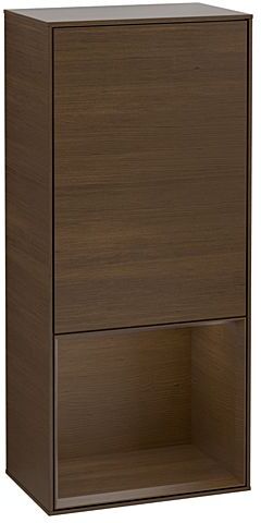 Villeroy und Boch Finion Seitenschrank F550GNGN 41,8x93,6x27cm, rechts, Regal unten Walnut veneer, Walnut veneer
