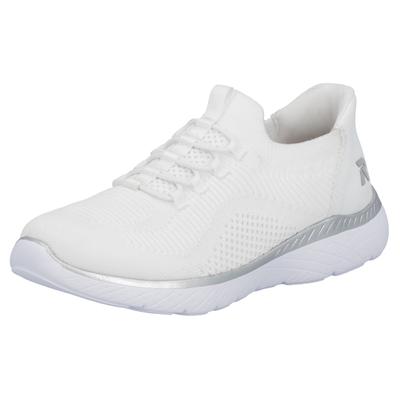 Slip-On Sneaker RIEKER SPORT "Ready2GO", Damen, Gr. 39, weiß, Lederimitat, Textil, Schuhe, Halbschuh, Freizeitschuh, Slipper mit MemoSoft-Innensohle