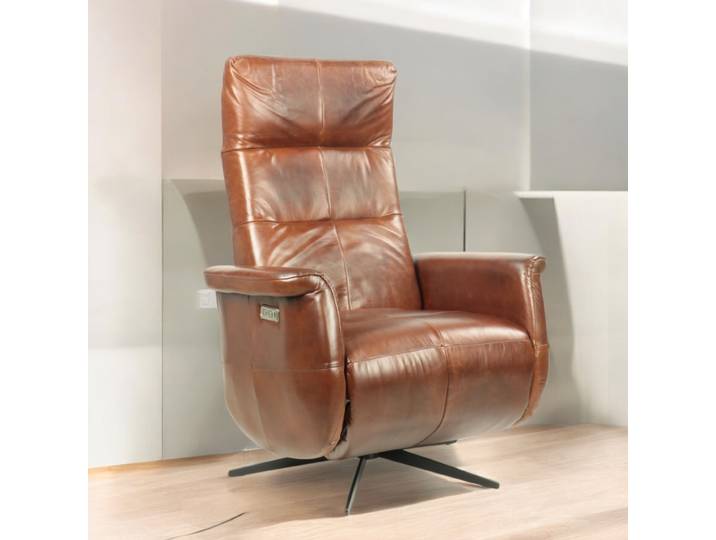 Fauteuil Relax Moderne en cuir — cigare
